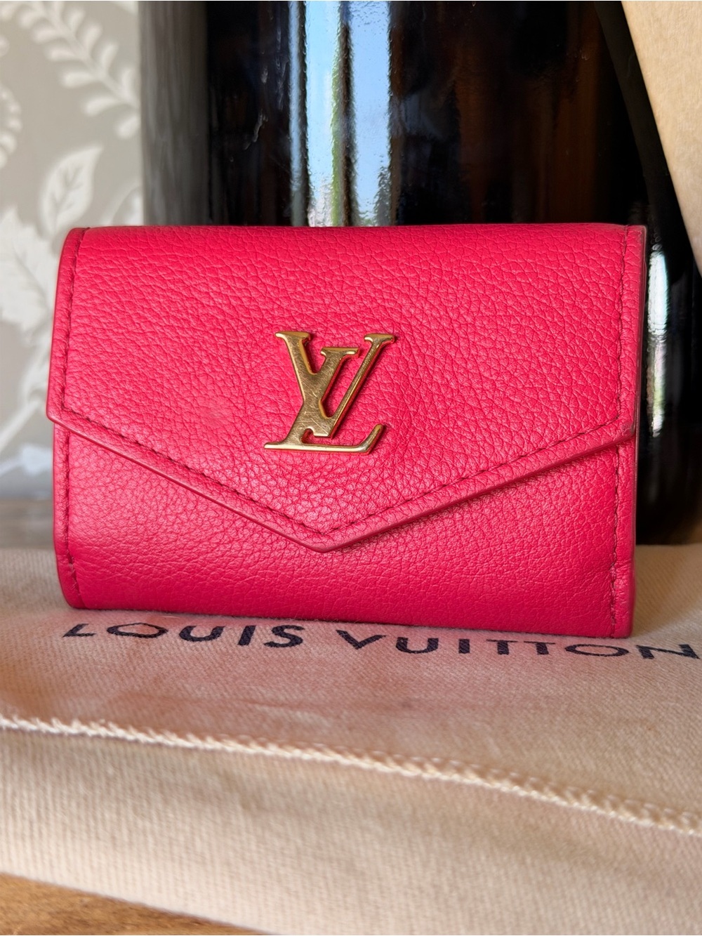 Louis Vuitton Lockmini Wallet Limited Pink Leather Floral Interior w/ Dustbag